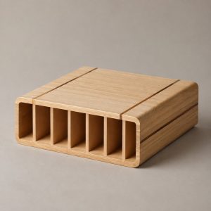 Six-Slot Knife Block — Inlaid Oak